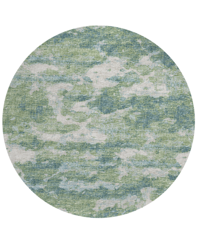 Shop Addison Accord Outdoor Washable Aac36 8' X 8' Round Area Rug In Green