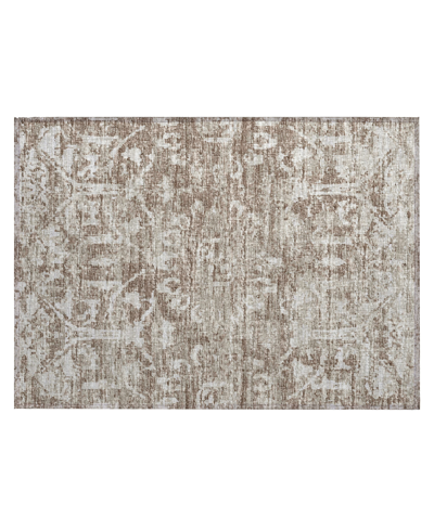 Shop Addison Othello Outdoor Washable Aot31 1'8" X 2'6" Area Rug In Taupe