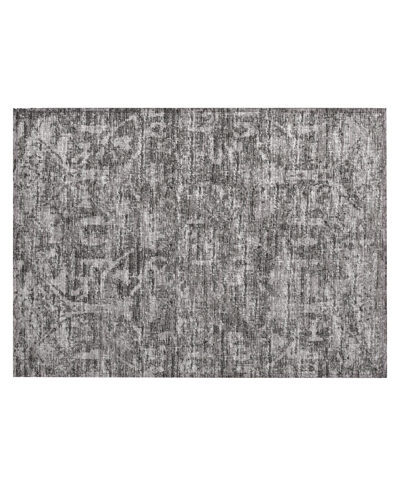 Shop Addison Othello Outdoor Washable Aot31 1'8" X 2'6" Area Rug In Charcoal