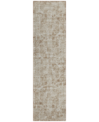 Shop Addison Othello Outdoor Washable Aot32 2'3" X 7'6" Runner Area Rug In Tan/beige