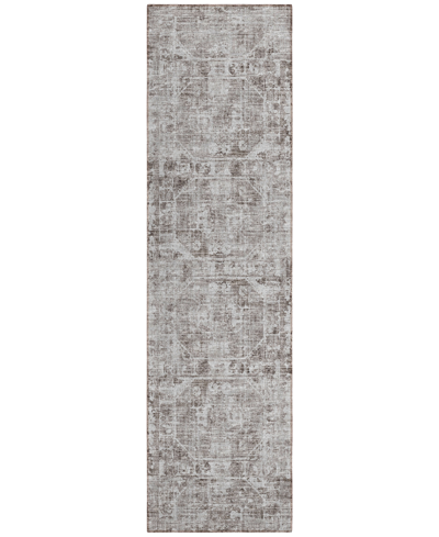 Shop Addison Othello Outdoor Washable Aot32 2'3" X 7'6" Runner Area Rug In Mocha