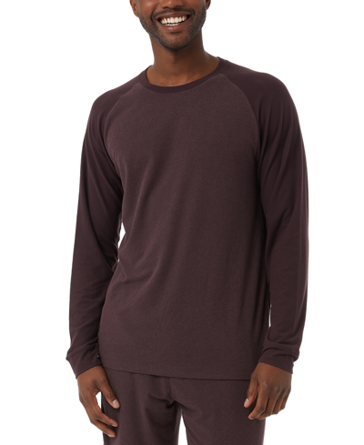 Shop 32 Degrees Men's Heat Colorblocked Raglan-sleeve Sleep T-shirt In Htrichplum