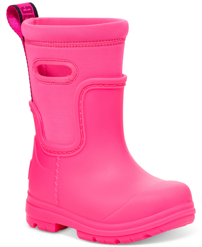 Shop Ugg Toddler Droplet Mid-shaft Pull-on Waterproof Rain Boots In Taffy Pink