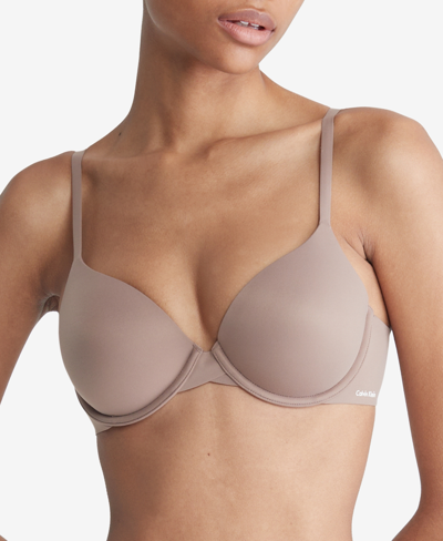 Shop Calvin Klein Perfectly Fit Full Coverage T-shirt Bra F3837 In Rich Taupe