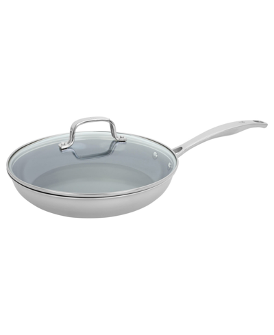 J.a. Henckels Henckels Clad H3 Ceramic Nonstick 10 Inch Stainless Steel Ceramic Nonstick Fry Pan With Lid In Stainless Steel