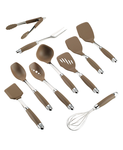 Shop Anolon Suregrip Nylon Nonstick Kitchen Utensil 10-pc. Set In Bronze