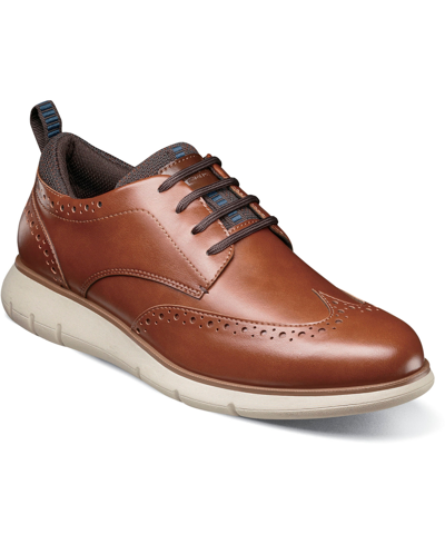 Shop Nunn Bush Men's Stance Wingtip Casual Oxford Shoes In Cognac Multi