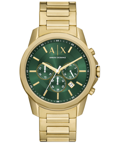 A X Armani Exchange Men's Banks Chronograph Gold-tone Stainless Steel Watch 44mm