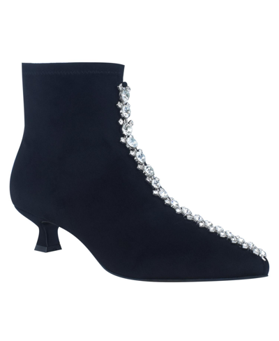 Shop Impo Women's Garda Memory Foam Stretch Embellished Kitten Heel Booties In Black