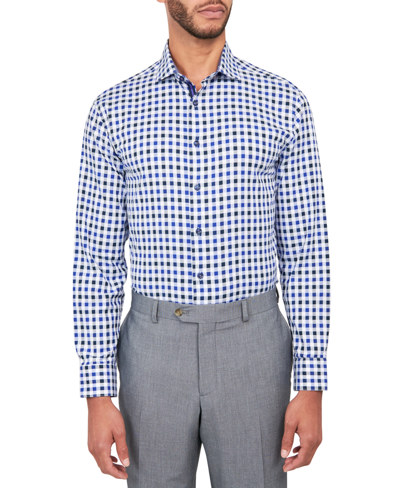 Shop Michelsons Men's Twill Check Shirt In Navy