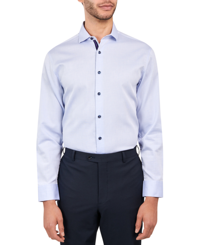 Shop Michelsons Men's Regular-fit Gingham Dot Dress Shirt In Lt Blue