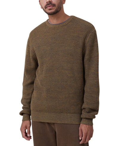 Shop Cotton On Men's Woodland Knit Sweater In Khaki Twist