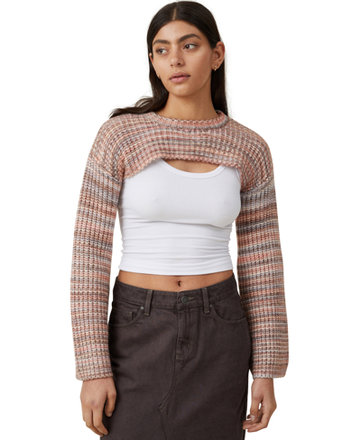 Shop Cotton On Women's Shrug Crop Pullover Top In Neutral Multi