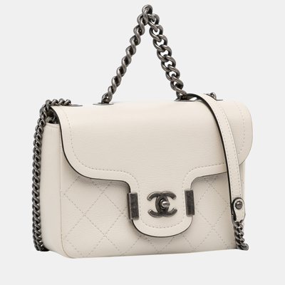 Pre-owned Chanel White Paris-greece Large Archi Chic Flap Bag