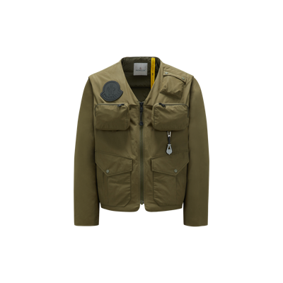 Shop Moncler Maple Short Down Jacket, Gender Neutral, Green, Size: 3