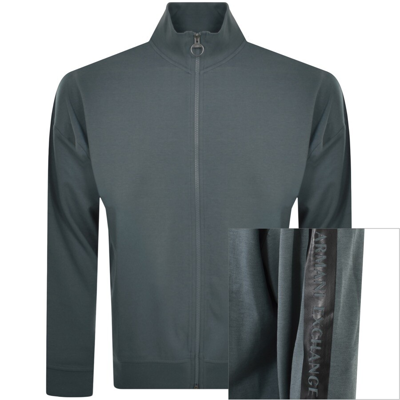 Armani Exchange Full Zip Logo Sweatshirt Blue In Blue