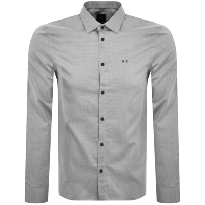 Shop Armani Exchange Long Sleeve Shirt Grey