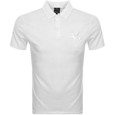 Shop Armani Exchange Logo Polo T Shirt White
