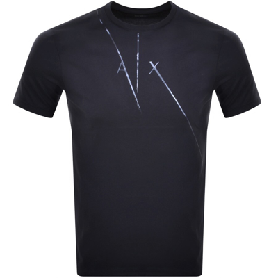 Shop Armani Exchange Logo T Shirt Navy