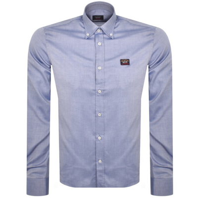 Shop Paul &amp; Shark Paul And Shark Cotton Long Sleeved Shirt Blue