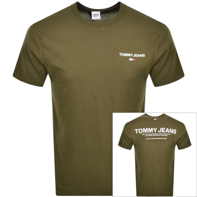 Shop Tommy Jeans Logo T Shirt Green