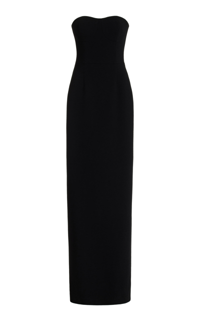 Shop Sergio Hudson Wool Column Gown In Black