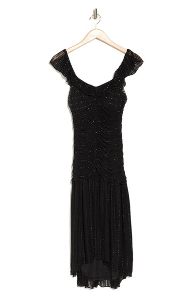 Shop Bcbgeneration Ruched Metallic Dress In Black