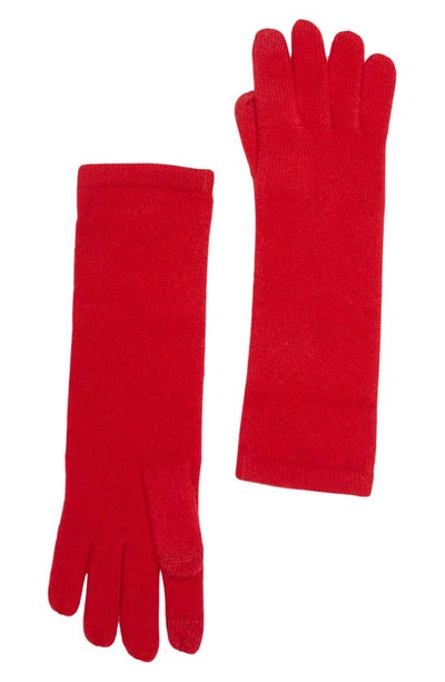 Shop Sofia Cashmere Screen Knit Cashmere Gloves In Red