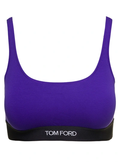 Shop Tom Ford Modal Signature Bra In Violet