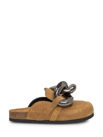 Shop Jw Anderson J.w. Anderson Simba Mule Chain Sandal In Pecan+chain Old Silver