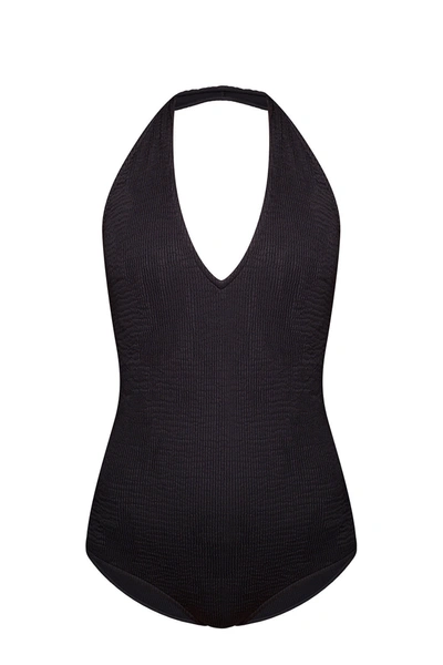 Shop Bottega Veneta Black One-piece Swimsuit In New