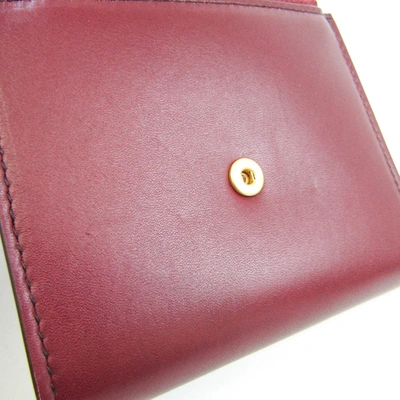 Shop Bottega Veneta Burgundy Leather Wallet  ()