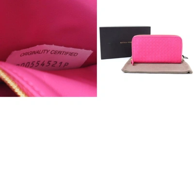Shop Bottega Veneta Pink Leather Wallet  ()