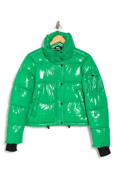 Shop S13 Icon Crop Puffer Jacket In Green