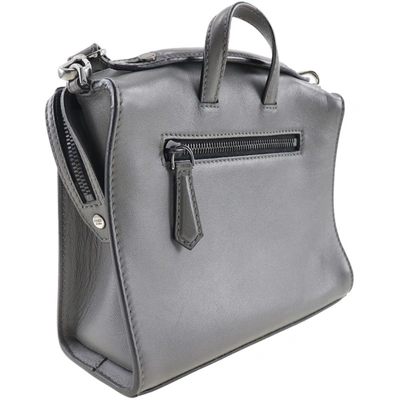 Shop Fendi Messenger Grey Leather Shoulder Bag ()