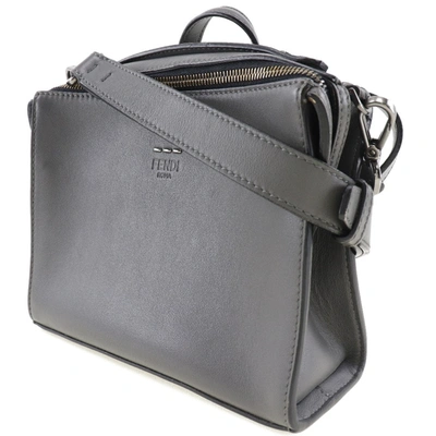 Shop Fendi Messenger Grey Leather Shoulder Bag ()