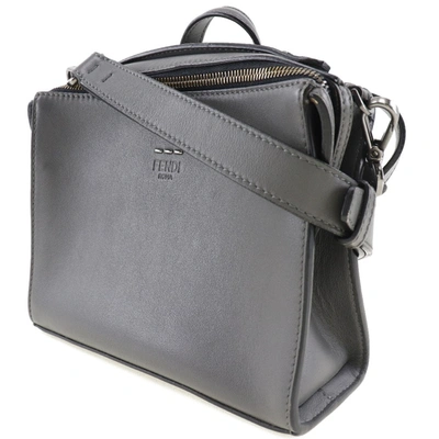 Pre-owned Fendi Messenger Grey Leather Shoulder Bag ()
