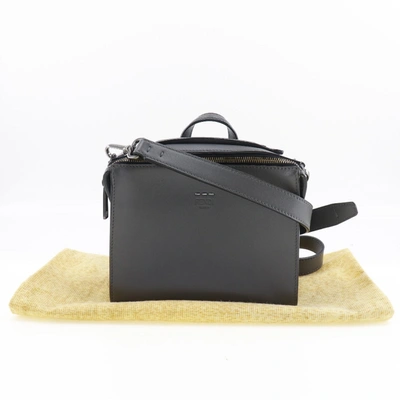 Shop Fendi Messenger Grey Leather Shoulder Bag ()