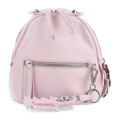 Shop Fendi Pink Leather Backpack Bag ()