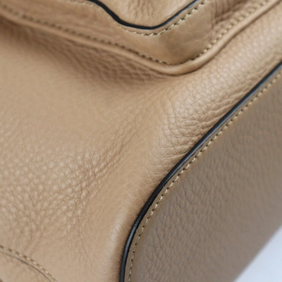 Shop Gucci Bamboo Beige Leather Backpack Bag ()