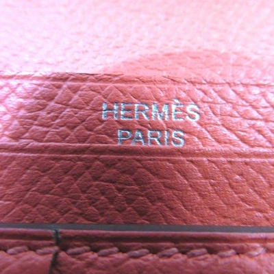 Hermès VINTAGE HERMES BEARN WALLET IN RED SHEATH LEATHER WALLET ref.464577  - Joli Closet