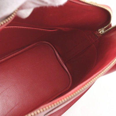 Shop Hermes Hermès Bolide Burgundy Leather Handbag ()