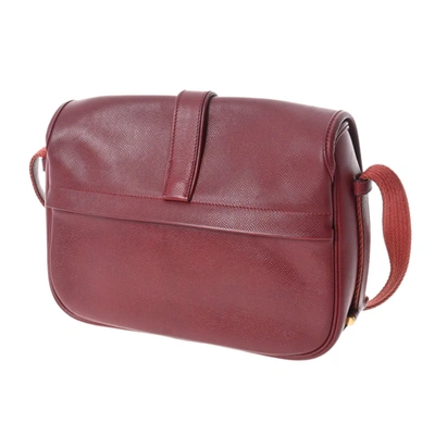 Massaï leather handbag Hermès Burgundy in Leather - 34015881