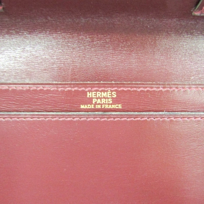 Shop Hermes Hermès Burgundy Leather Wallet  ()