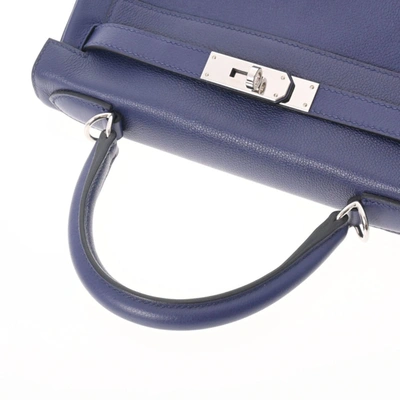 Hermès - Authenticated Kelly dépêches Clutch Bag - Leather Blue Plain for Women, Never Worn