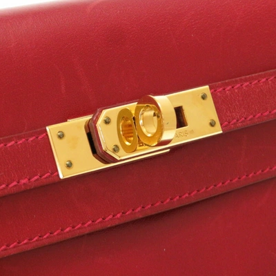 Kellyado leather backpack Hermès Red in Leather - 23906408