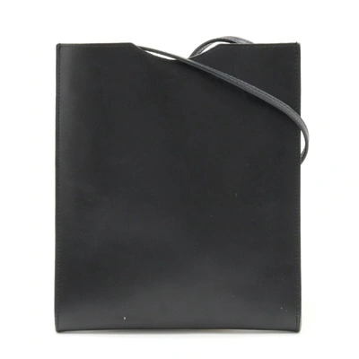 Shop Hermes Hermès Onimetou Black Leather Shopper Bag ()