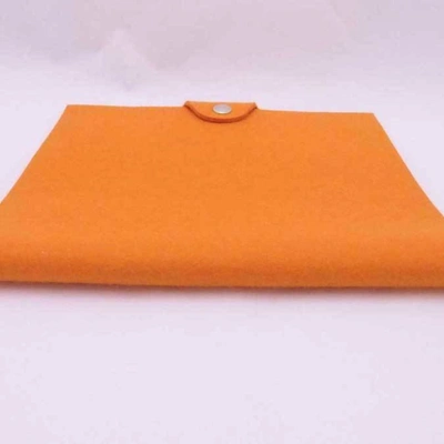 Shop Hermes Hermès Orange Fur Wallet  ()