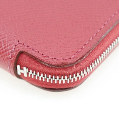 Shop Hermes Hermès Silk'in Red Leather Wallet  ()