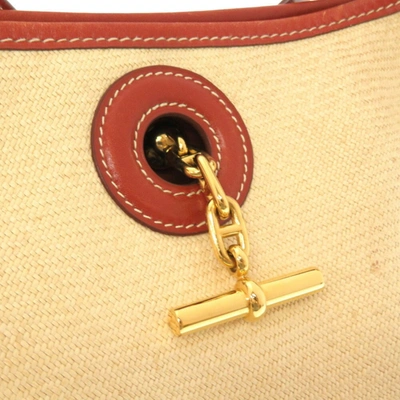 Shop Hermes Hermès Vespa Beige Canvas Shoulder Bag ()